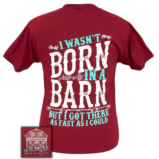 Girlie Girl Preppy I wasn't born in a barn T-Shirt - SimplyCuteTees