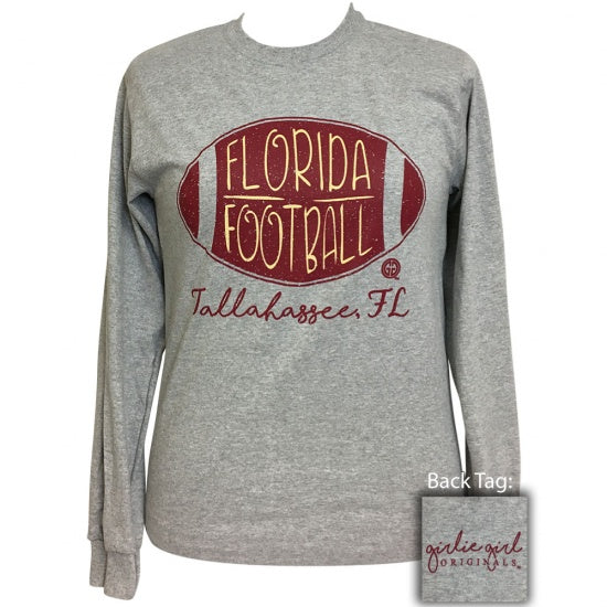 Girlie Girl Preppy Florida Tallahassee Football Long Sleeve T-Shirt
