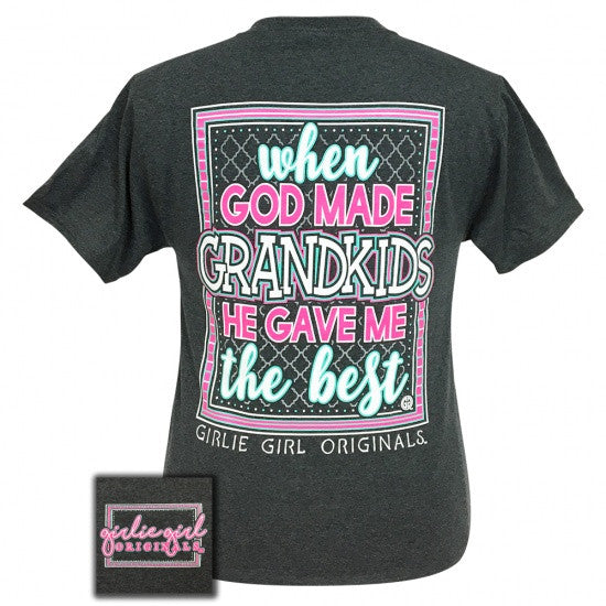 Girlie Girl Originals Preppy God Gave Me The Best Grandkids T-Shirt