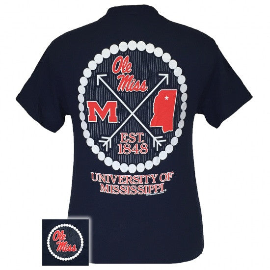 Mississippi Ole Miss Rebels Pearls Arrow Preppy T-Shirt