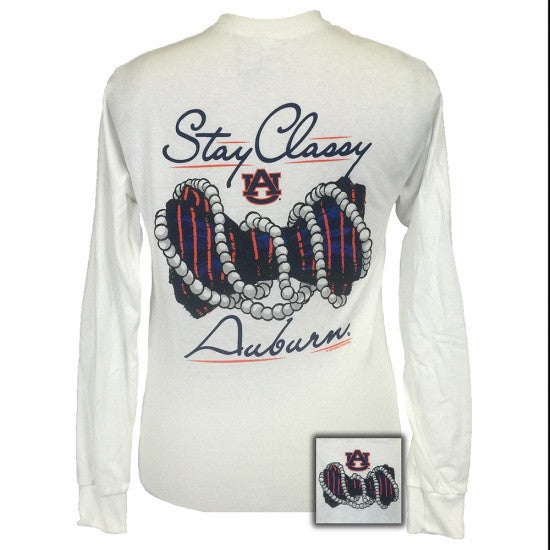 Auburn Tigers Stay Classy Pearls Long Sleeves T-Shirt - SimplyCuteTees