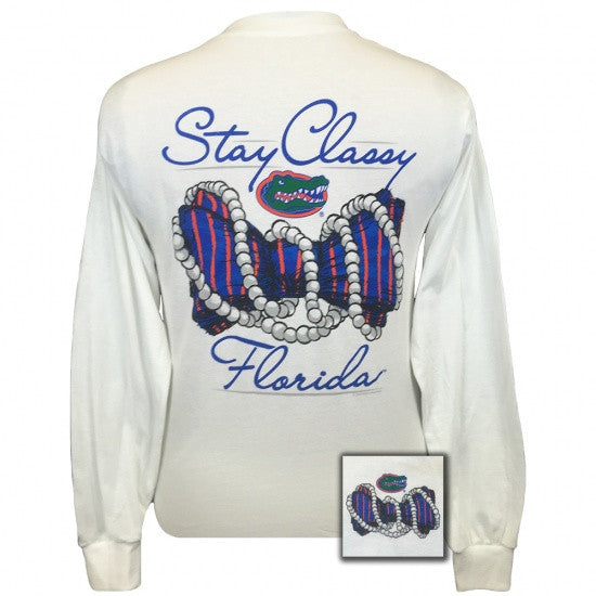 Florida Gators Preppy Stay Classy Pearls Long Sleeve T-Shirt
