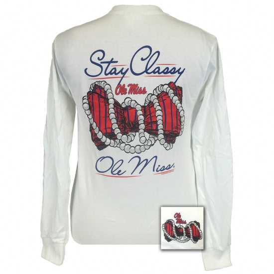 Mississippi Ole Miss Rebels Stay Classy Pearls Long Sleeves T-Shirt