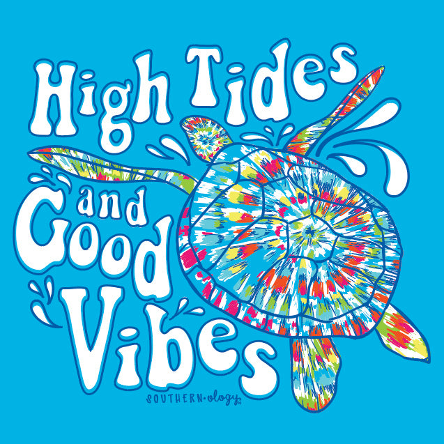 Southernology High Tides Tie Dye Turtle Comfort Colors T-Shirt