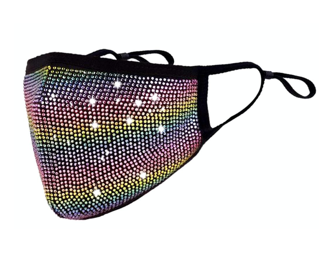Rhinestone Rainbow Stripe Fashion Protective Mask
