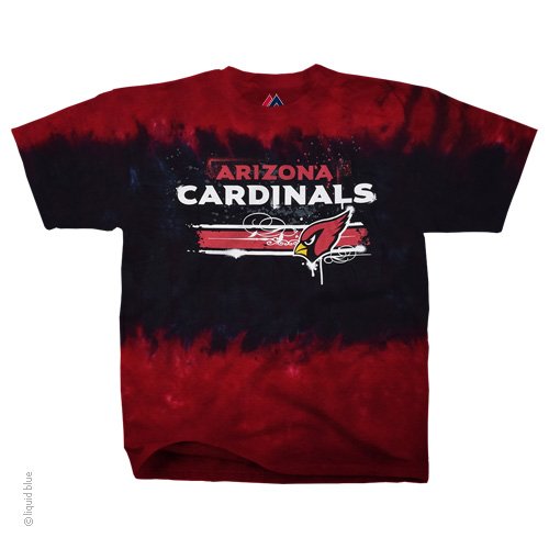 Girlie Girl Liquid Blue Arizona Cardinals NFL Horizontal Stencil Tie Dye Football Unisex T-Shirt Large / Multi
