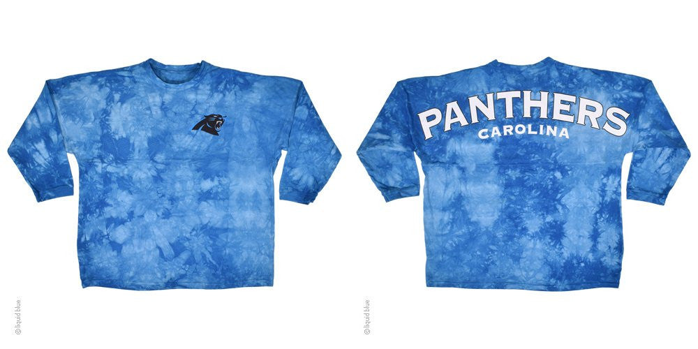 Carolina Panthers Logo Tie Dye Sweeper Long Sleeve Oversized Top Shirt Jersey - SimplyCuteTees