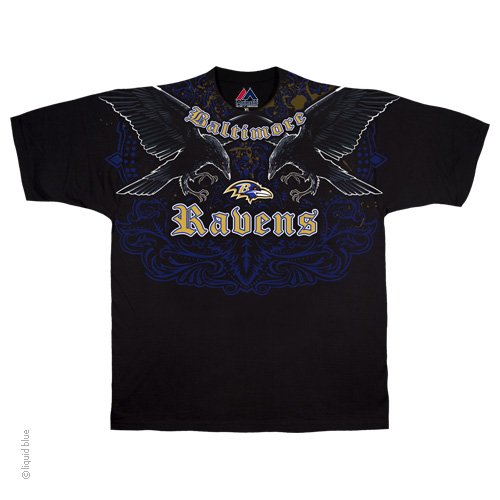 Liquid Blue Baltimore Ravens Face Off NFL Football Unisex T-Shirt