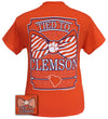 South Carolina Clemson Tigers Tied to State Bow Girlie Bright T Shirt
