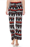 Christmas Tree &amp; Snowman Print Comfortable Soft Lounge Pajama Pants