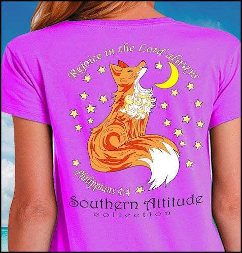 Southern Attitude Preppy Fox Moon T-Shirt