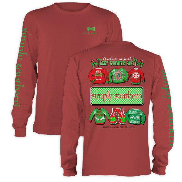 SALE Simply Southern Christmas Tacky Sweater Party Holiday Long Sleeve T-Shirt