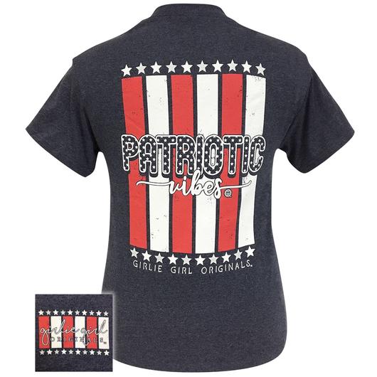 Sale Girlie Girl Originals Preppy Patriotic Vibes Flag T-Shirt