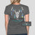 Southern Attitude Preppy Feather Deer Skull Gray T-Shirt