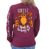 Southern Attitude Preppy Coffee Owl Fall Long Sleeve T-Shirt