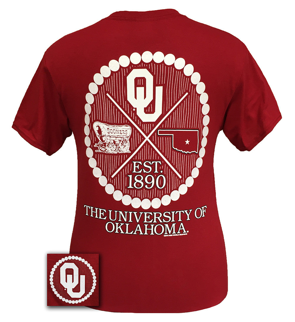 Oklahoma Boomer Sooners Prep Arrow Pearls Girlie Bright T Shirt - SimplyCuteTees