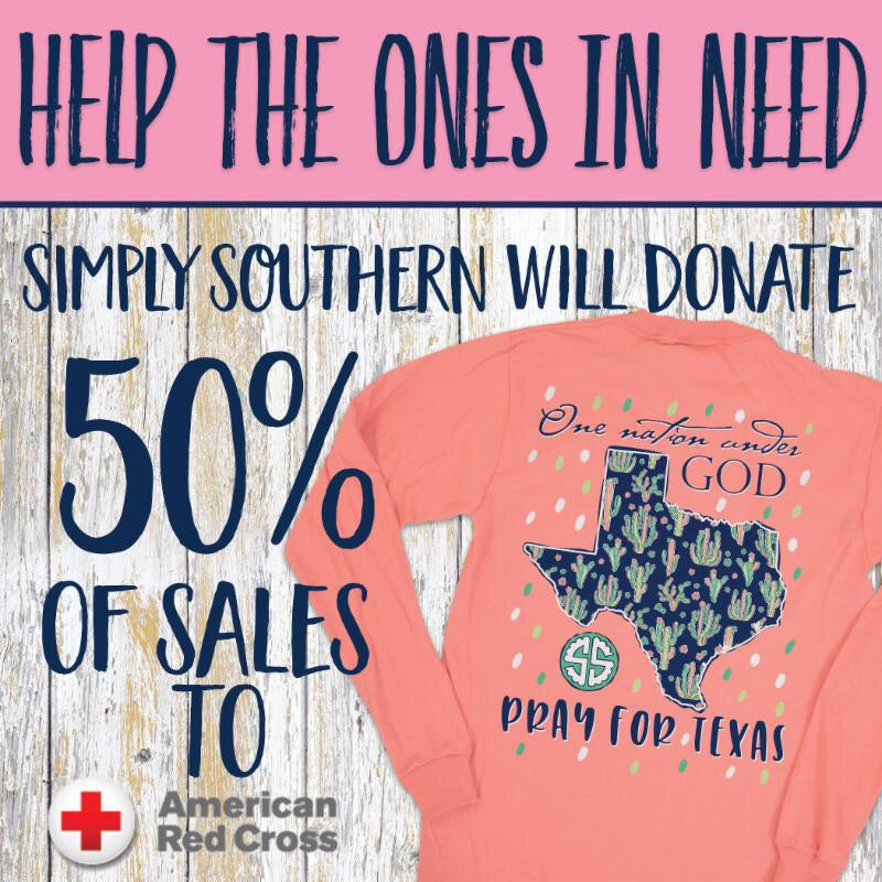 SALE Simply Southern Pray For Texas Long Sleeve T-Shirt