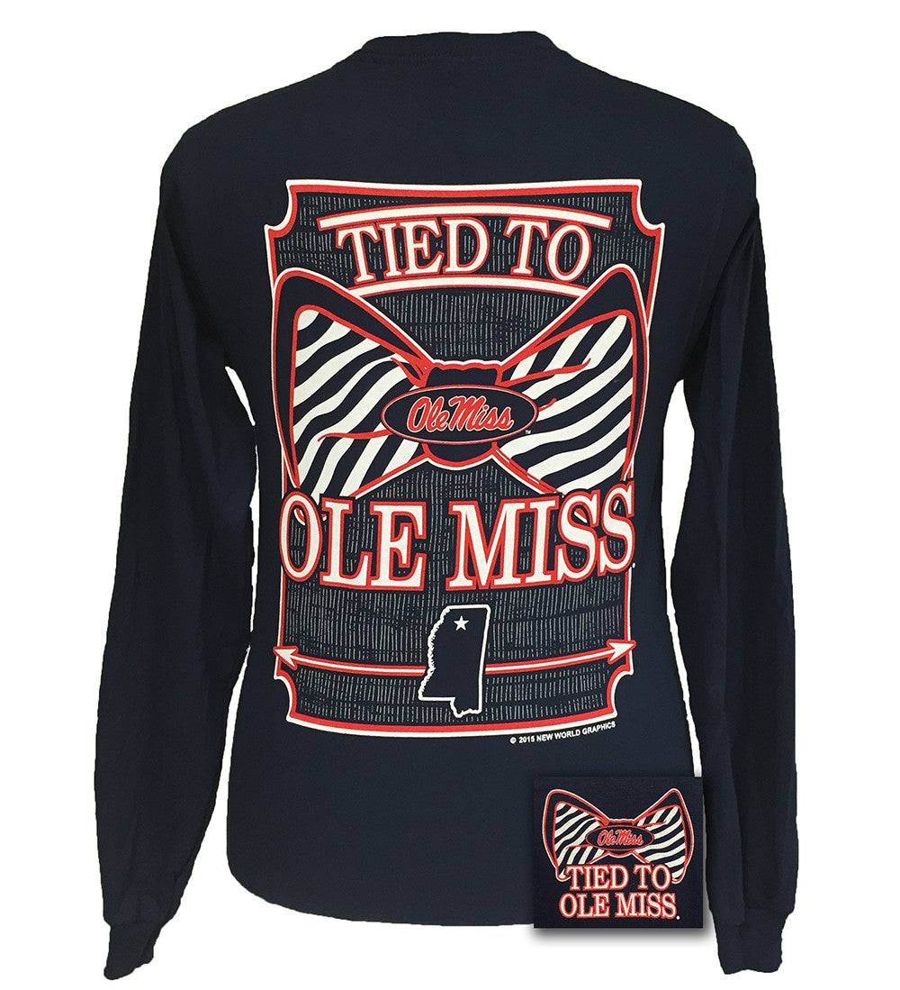 SALE Mississippi Ole Miss Rebels Tied To Prep Bow Long Sleeve T Shirt