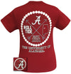 Alabama Crimson Tide Arrow Pearls State Girlie Bright T Shirt - SimplyCuteTees