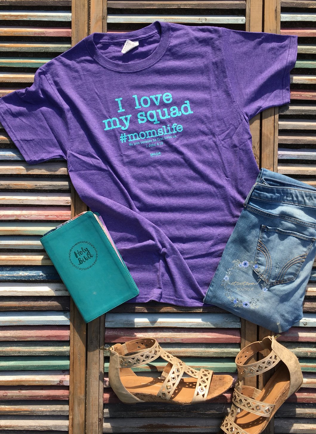 Cherished Girl Kerusso I Love My Squad #MOMSLIFE Mom Girlie Christian Bright T Shirt