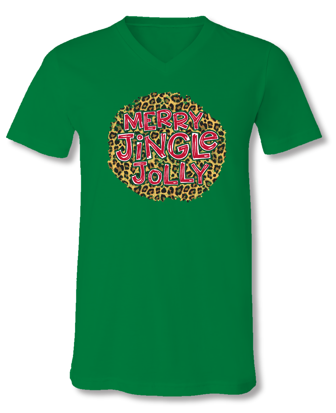 SALE Sassy Frass Merry Jingle Jolly Christmas V-Neck Bright Girlie T Shirt