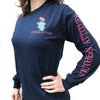 Southern Attitude Preppy Joy Elephant Navy Long Sleeve T-Shirt