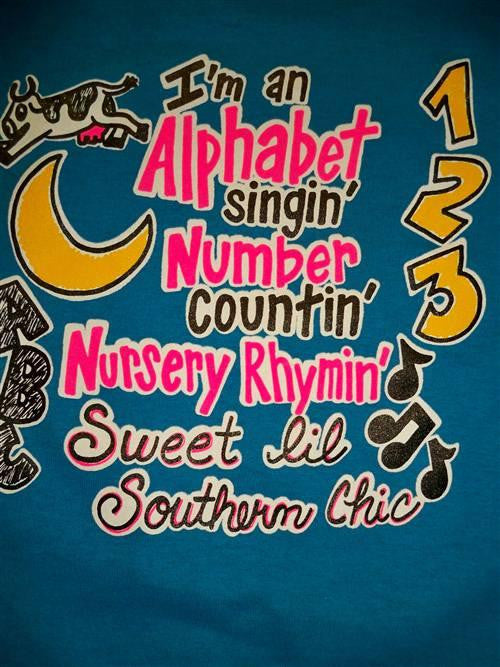 Southern Chics Funny Lil Girl Alphabet ABC Toddler Youth Bright T Shirt