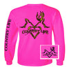 Country Life Outfitters Pink Deer Kiss Heart Love Hunt Vintage Long Sleeve Bright T Shirt - SimplyCuteTees