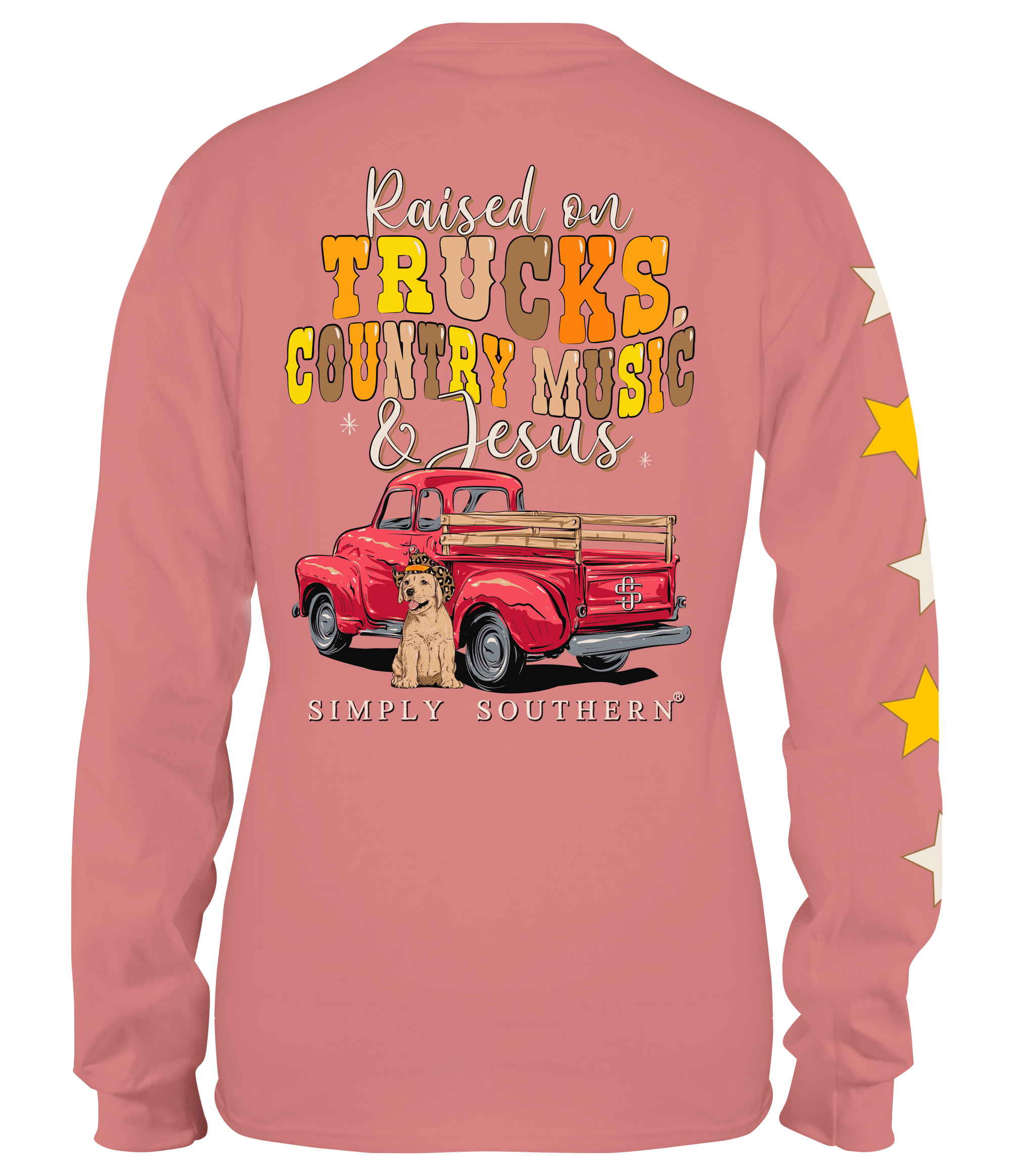 SALE Simply Southern Trucks Music &amp; Jesus Long Sleeve T-Shirt