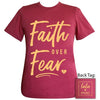 Girlie Girl Originals Lulu Mac Preppy Faith Over Fear Raspberry T-Shirt