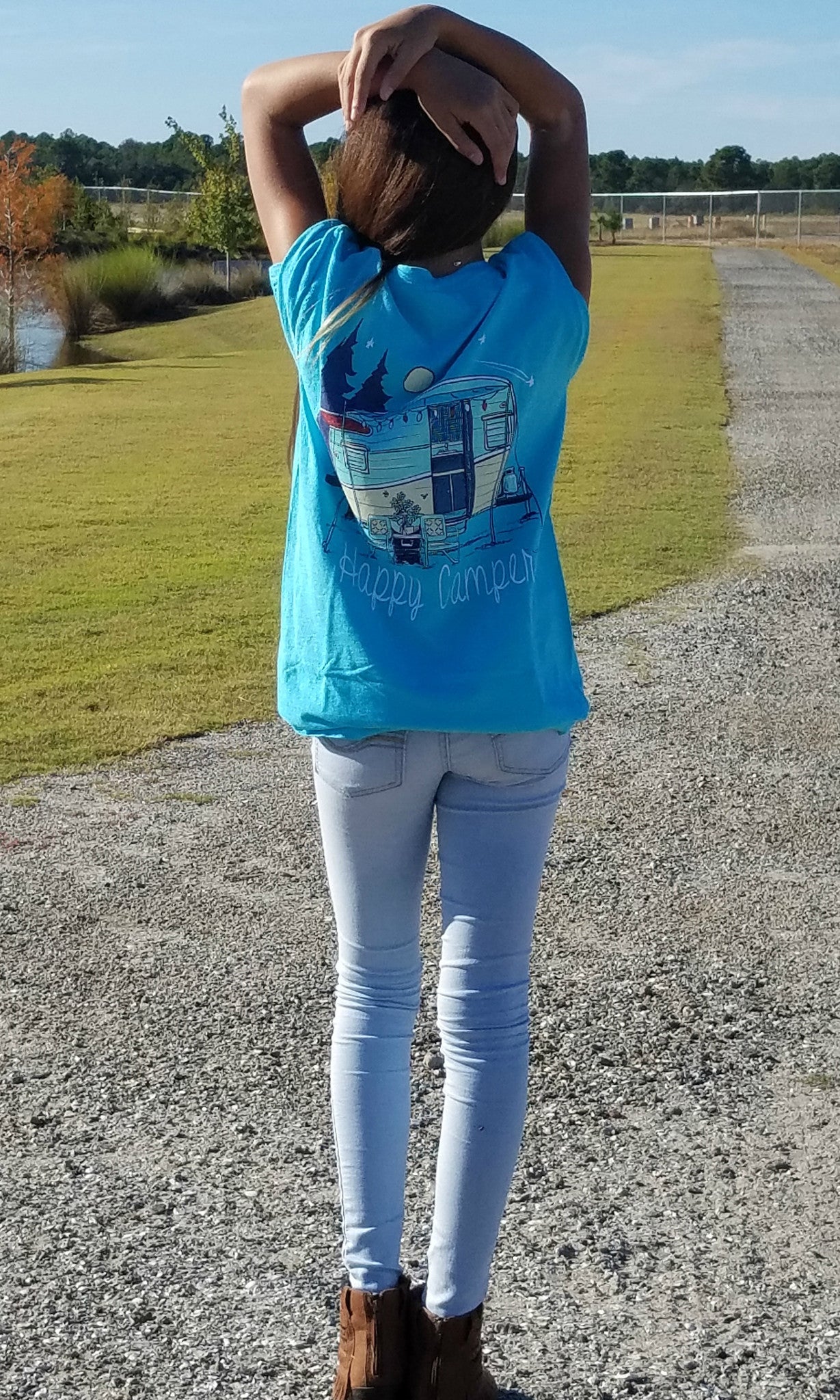 SALE Sassy Frass Happy Camper Comfort Colors Bright Girlie T Shirt