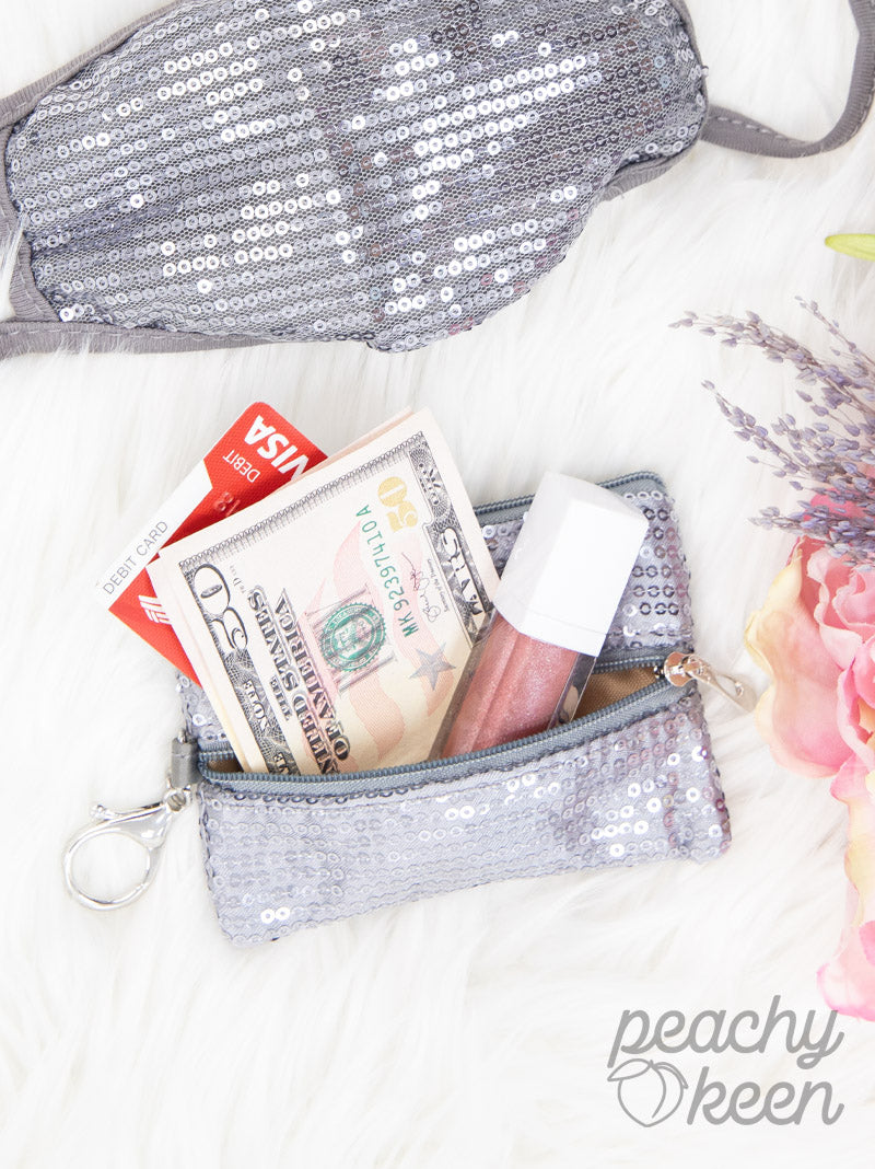 Southern Grace City Lights at Night Silver Sequin Mini Versi Bag