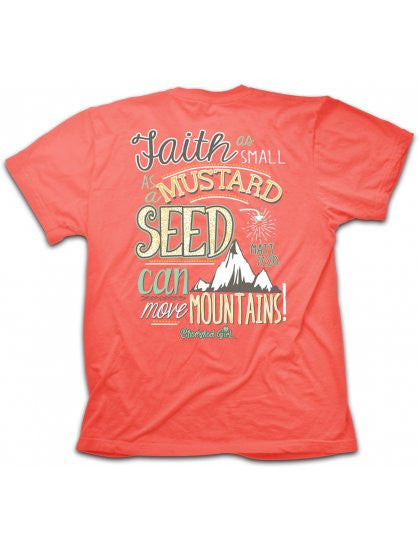 Cherished Girl Faith Mustard Seed Move Mountains Girlie Christian Bright T Shirt - SimplyCuteTees