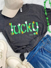 Lucky &amp; Blessed Lucky Shamrocks Irish Front Print Unisex T-Shirt