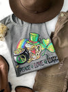 Lucky &amp; Blessed Peace Love Luck Irish Front Print Unisex T-Shirt