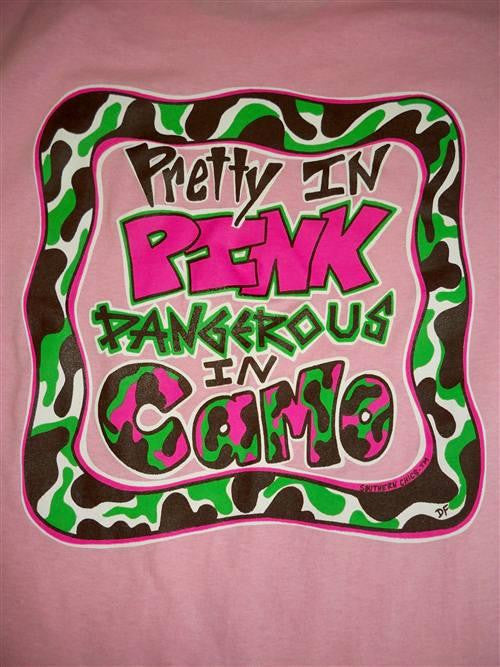 Southern Chics Funny Pretty Pink Camo Sweet Girlie Bright T Shirt
