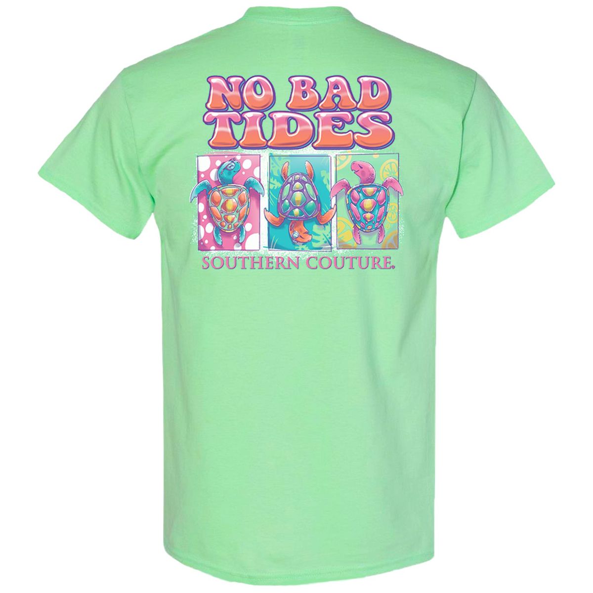 Southern Couture Classic No Bad Tides Turtle T-Shirt