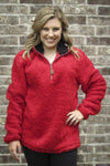 Girlie Girl Preppy C.C Red Sherpa Pullover Jacket T-Shirt