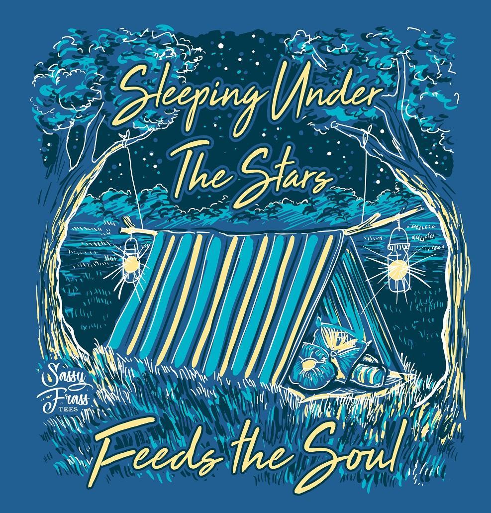 Sassy Frass Sleeping Under the Stars Camping Comfort Colors Tank Top