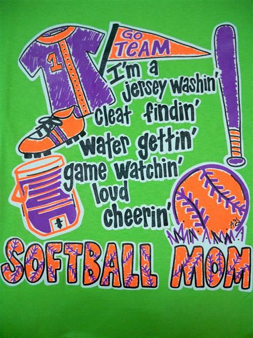 Sale Southern Chics Funny Softball Mom 3 Sweet Girlie Bright T Shirt Small for Woman