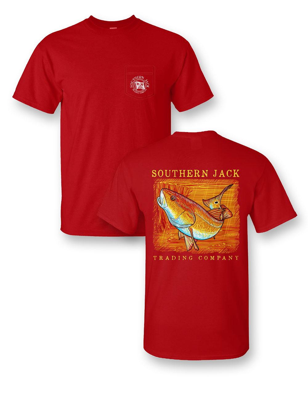 Sale Southern Jack Red Fish Frass Unisex Comfort Colors Pocket Bright -  SimplyCuteTees