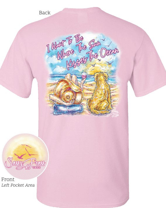 SALE Sassy Frass I Want to be Where the Sun Kisses the Ocean Beach T-Shirt