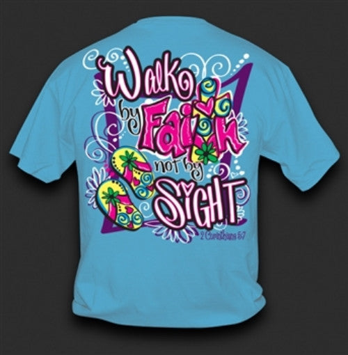 Sweet Thing Funny Walk by Faith Cross Blue Girlie Bright T Shirt - SimplyCuteTees