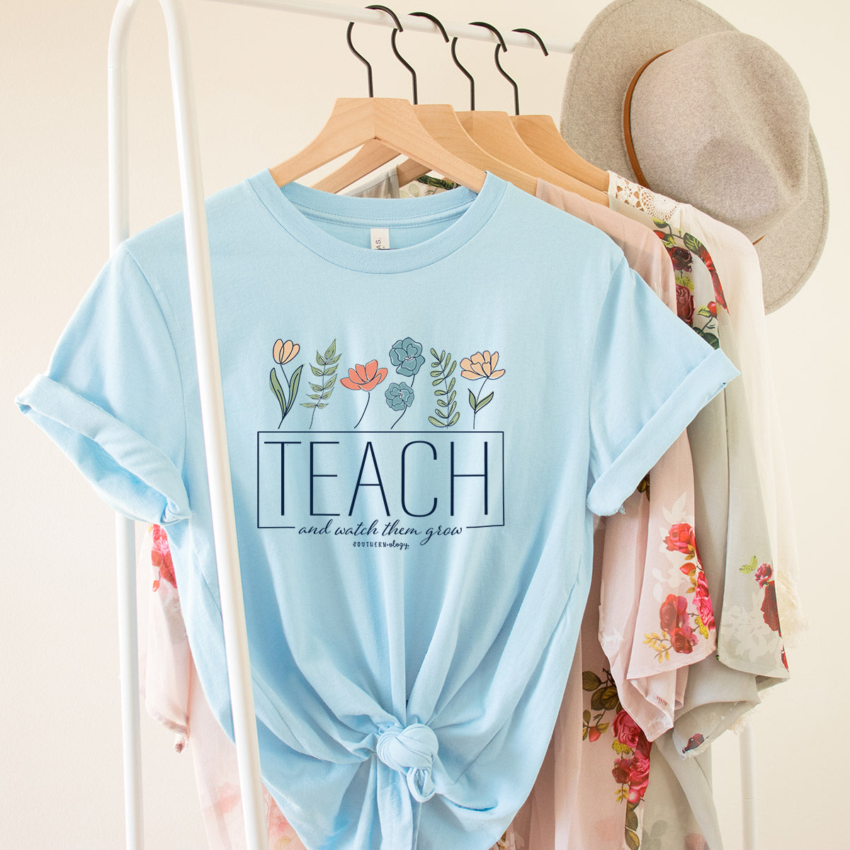 Southernology Teach Watch Them Grow Statement Canvas T-Shirt