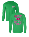 Sassy Frass Don&#39;t Get Your Tinsel in a Tangle Christmas Flamingo Tropical Long Sleeve Bright Girlie T Shirt