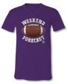 Sassy Frass Weekend Forecast Football Purple V-Neck Canvas Girlie Bright T Shirt