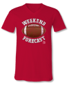 Sassy Frass Weekend Forecast Football Red V-Neck Canvas Girlie Bright T Shirt